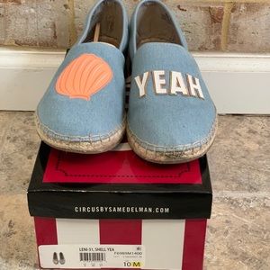 SAM EDELMAN CIRCUS SHELL YEAH SIZE 10 ESPADRILLES